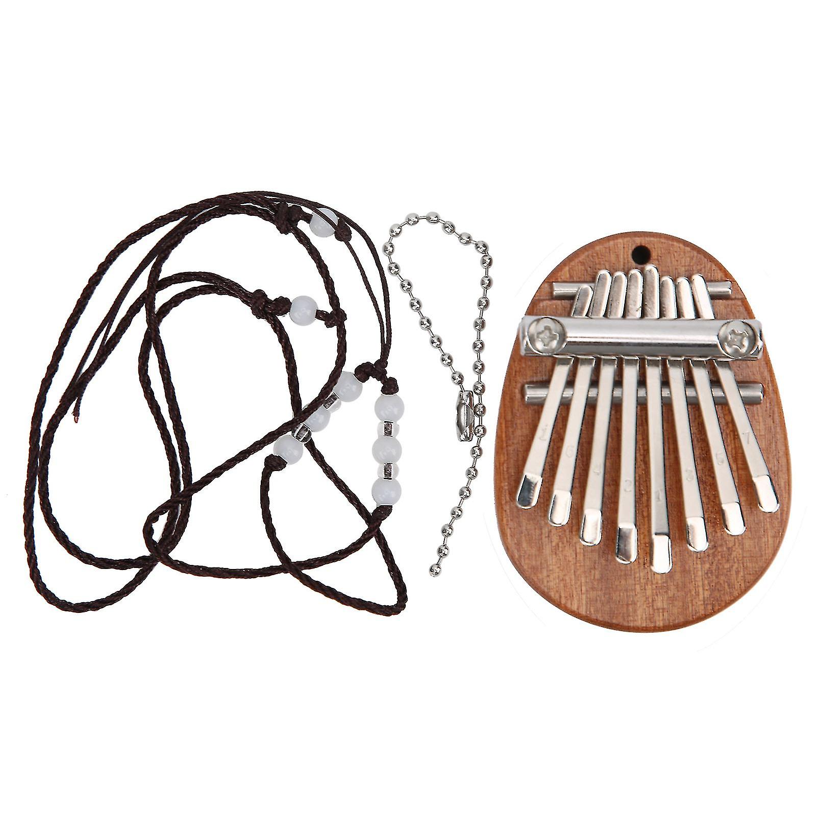 Kit de piano à pouce Kalimba à 8 touches, mini pendentif en bois massif, jouet, cadeau d'anniversaire, instrument de musique