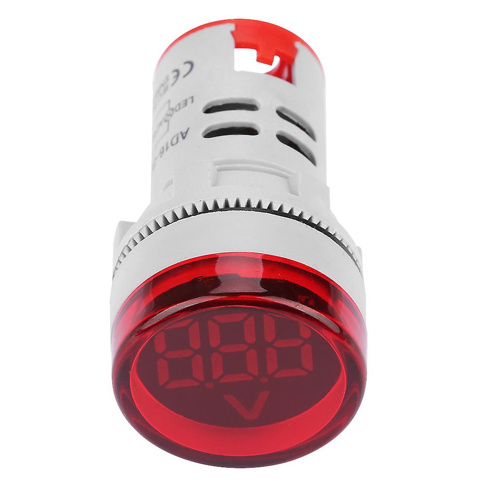 Lampe de signalisation LED ronde, affichage numérique CA, voltmètre, indicateur (rouge)