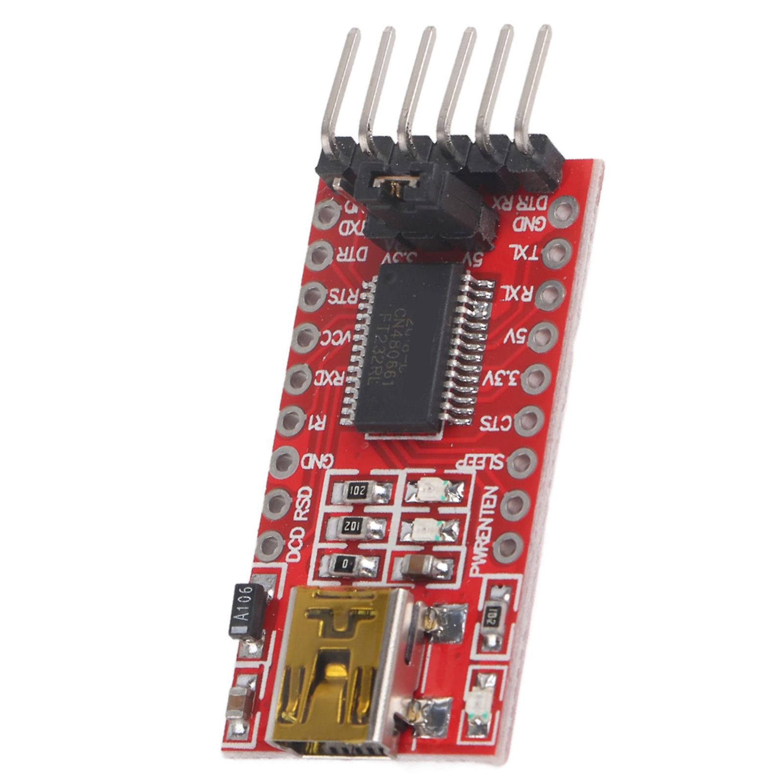 FT232RL USB to TTL Serial Port Converter Module 3.3V 5V Mini USB 2.0 Adapter for Microcontroller Programming and Debugging