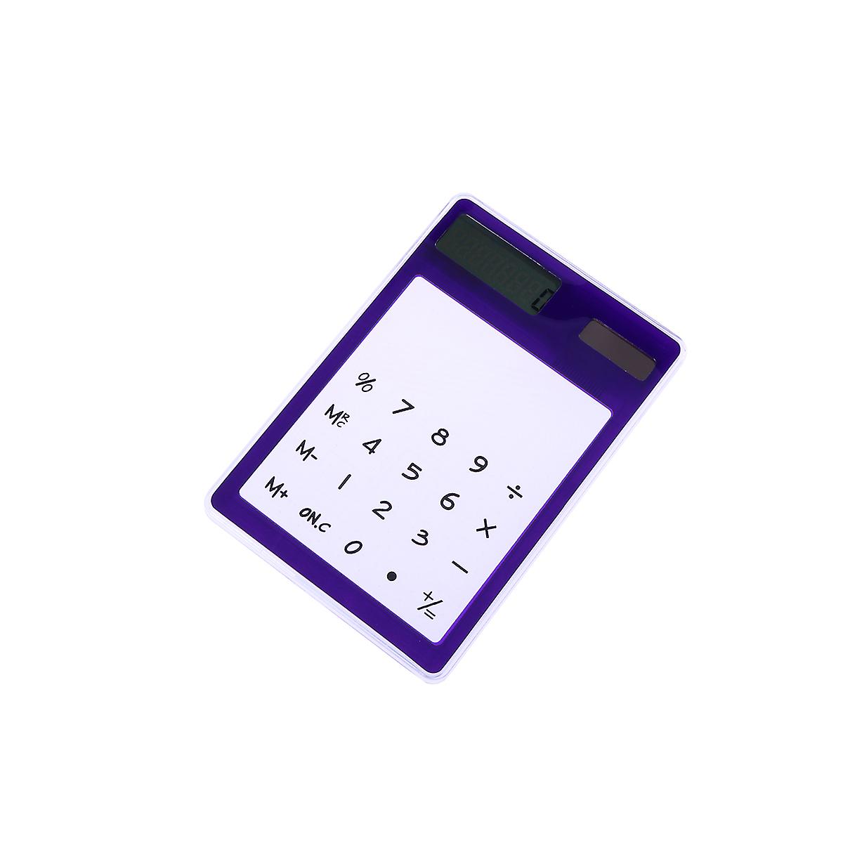 Solarrechner Transparentes Touchpanel mit LCD-Bildschirmdesign Schulbedarf (lila)