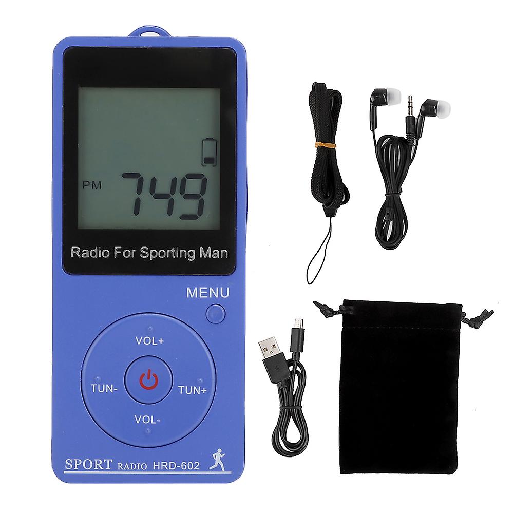 Compact Portable FM/AM Frequency Adjustment Digital Display with Pedometer Function Mini Sports Radio