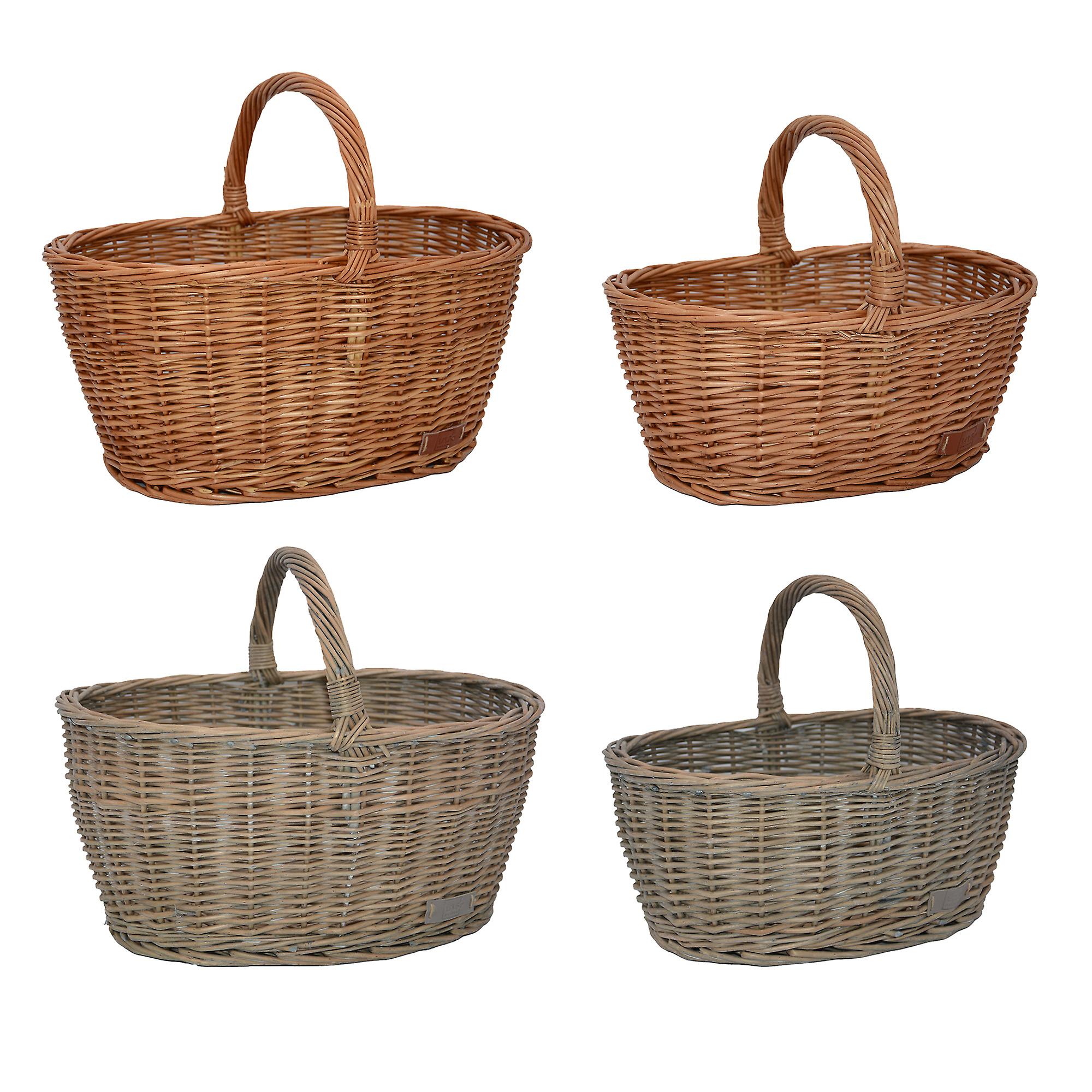 UNUS® Weidenkorb Picknickkorb Einkaufskorb Henkelkorb