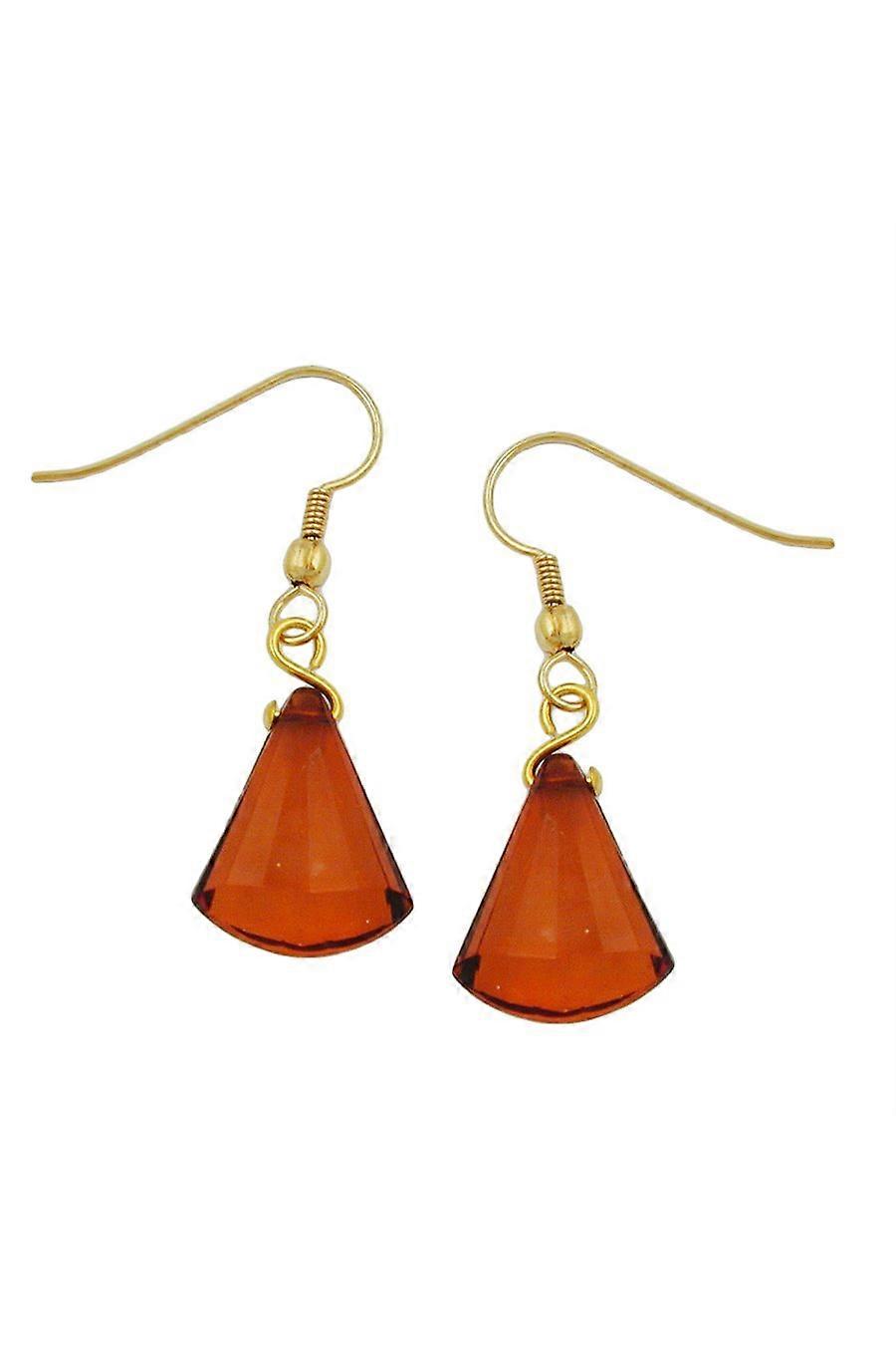 Hook Earrings Grinded Flat Cone Brown - Gl00303