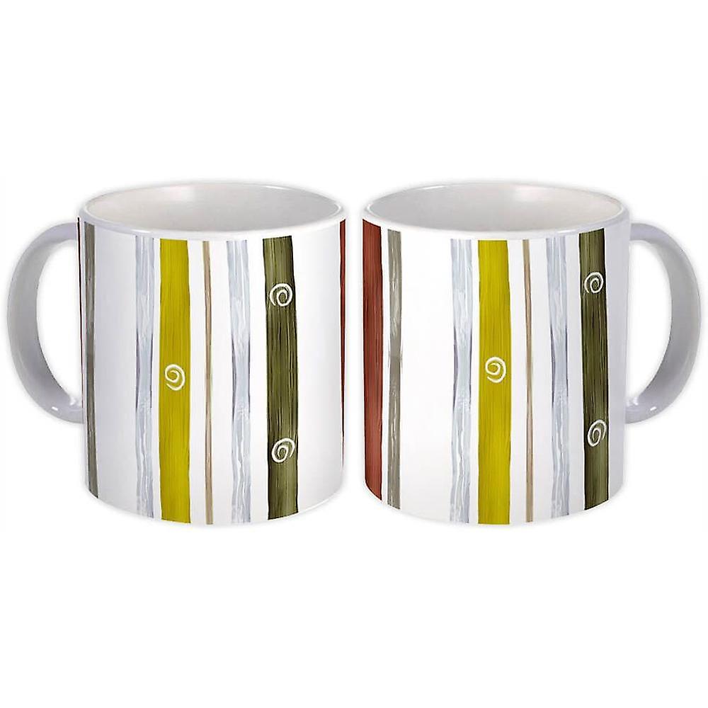 Gift Mug: Brush Painted Lines Curls