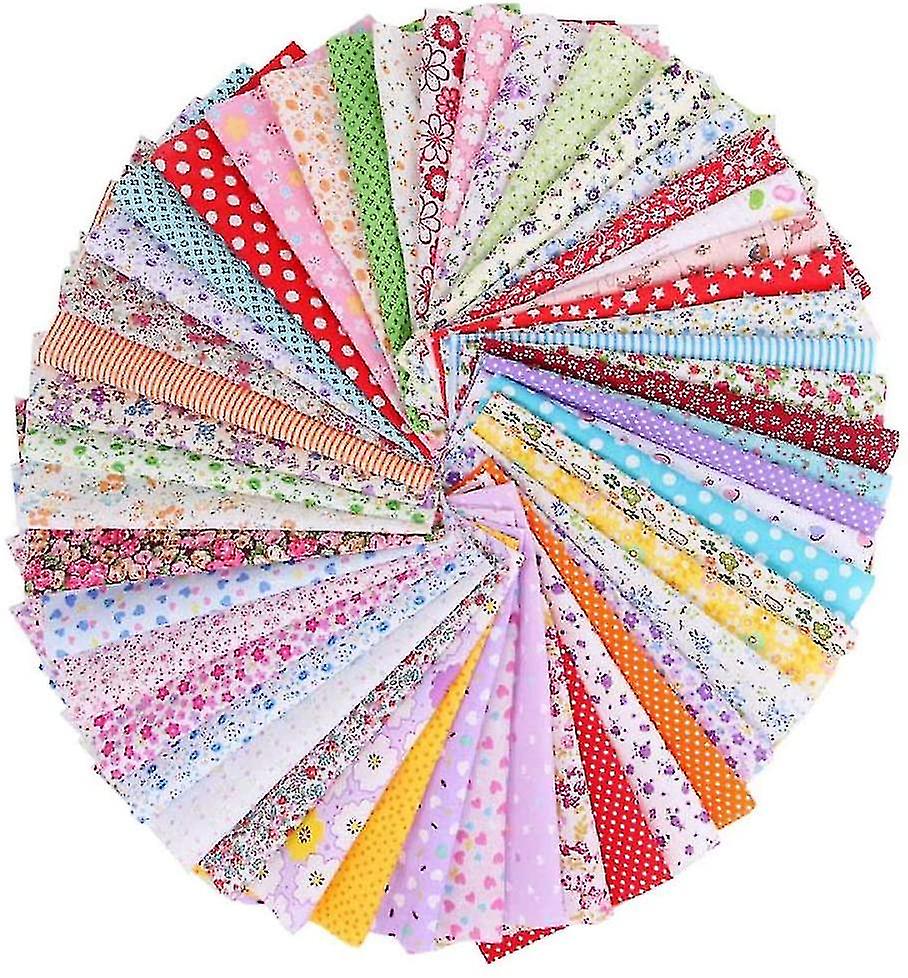 50 bitar bomullstyg Tyg förpackningar Patchwork Bomullsduk 25cmx25cm