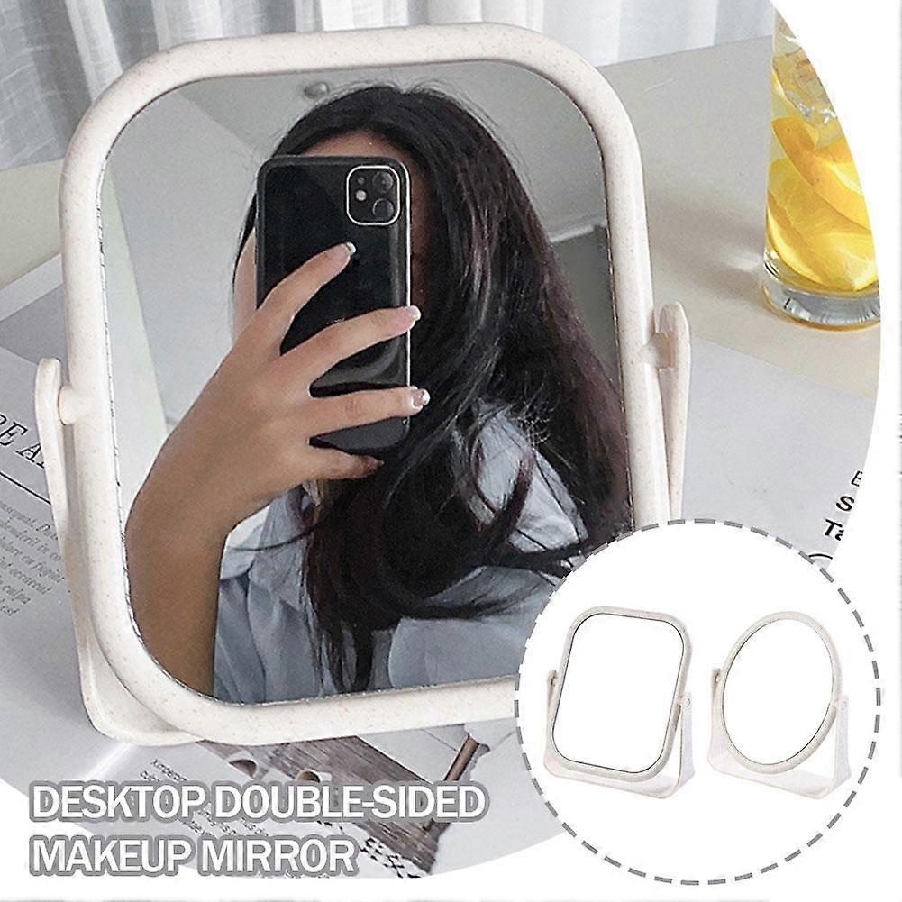 Desktop Double-sided Makeup Mirror Rotating Simple Dressing Mirror