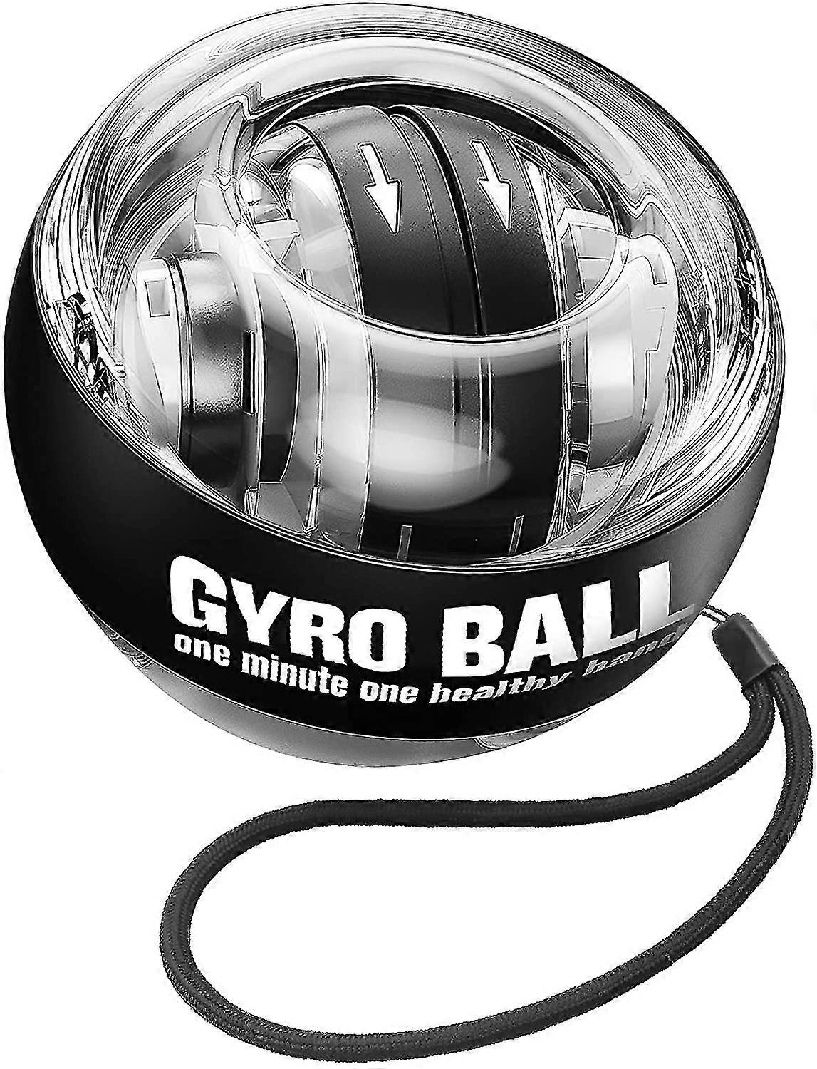 Black Wrist Trainer Ball Auto-Start Wrist Strengthener Gyroscopic Forearm Exerciser Gyro Ball