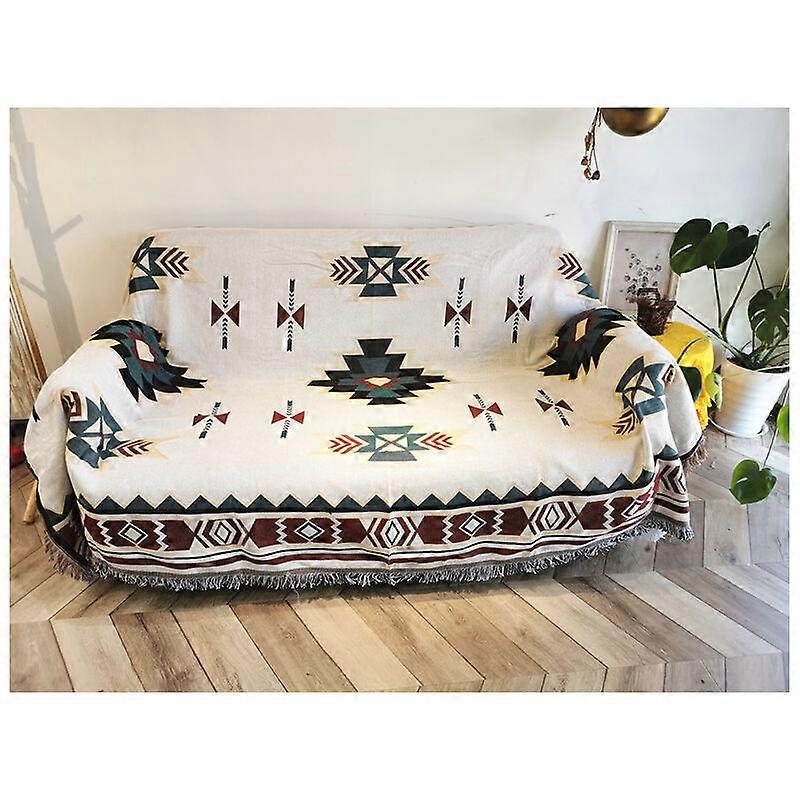 Soft woven sofa throw, sofa towel, universal bed throw, armchair throw, polyester sofa blanket (90 x 180 cm)