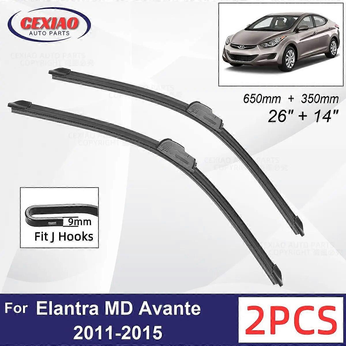 Car Wiper For Hyundai Elantra MD Avante 2011~2015 Front Wiper Blades Soft Rubber Windscreen Wipers Auto Windshield 26"+14" FN9U5501