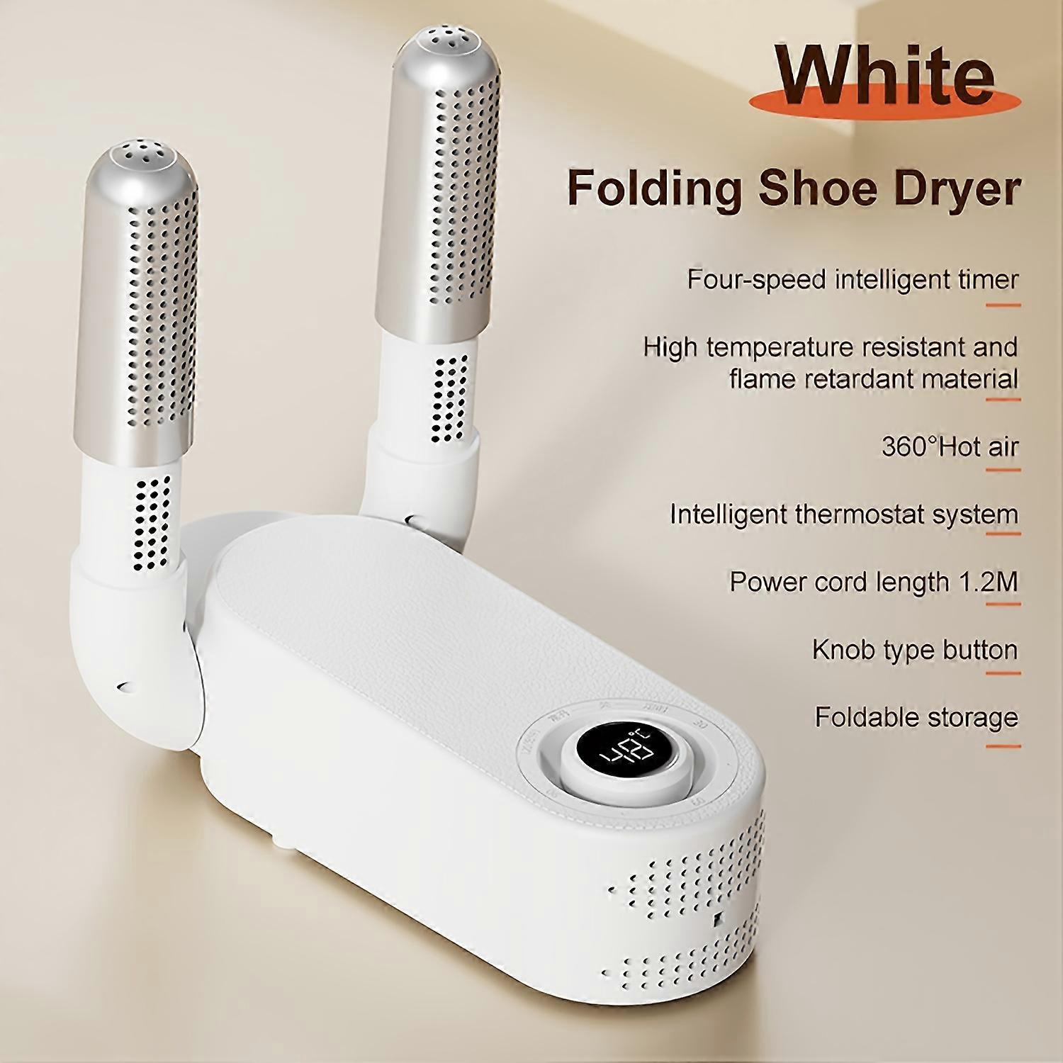 110V-130V US Plug Smart Shoe Dryer with Timer and Temperature Control - Disinfecting, Deodorizing, Folding, and Fast Drying - Compact and Space-Saving