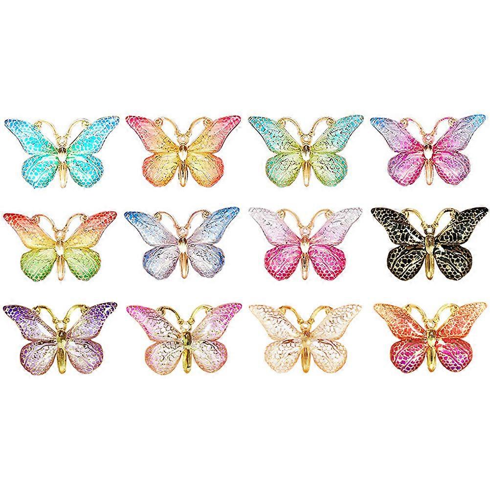 12Pcs Convenient Push Pin Replaceable Pushpins Butterfly Shape Thumbtacks Home Accessory