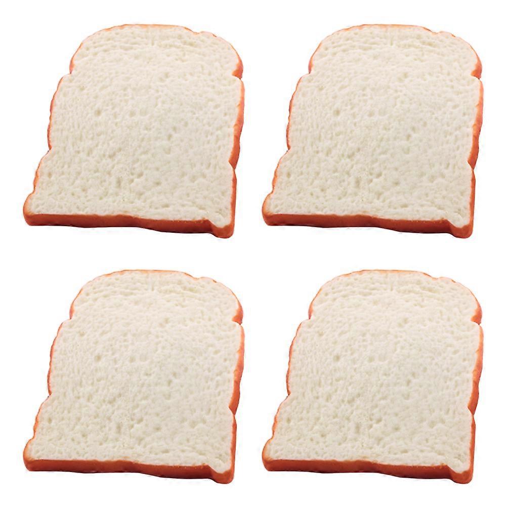 4 Stück Home Dcor Fake Bread Slice Fake Bread Simulation Toast Brot Zwei schnelle Geburtstagsdekorationen 14.5x11cm