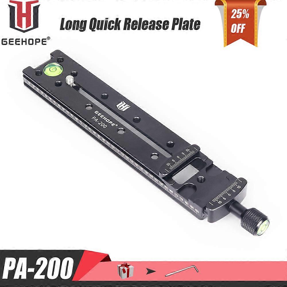 200mm GEEBathroom PE PA-200 Long Quick Release Plate Arca Swiss Universal Standard Rail Nodal Slide Metal Clamp for DSLR Camera Lens