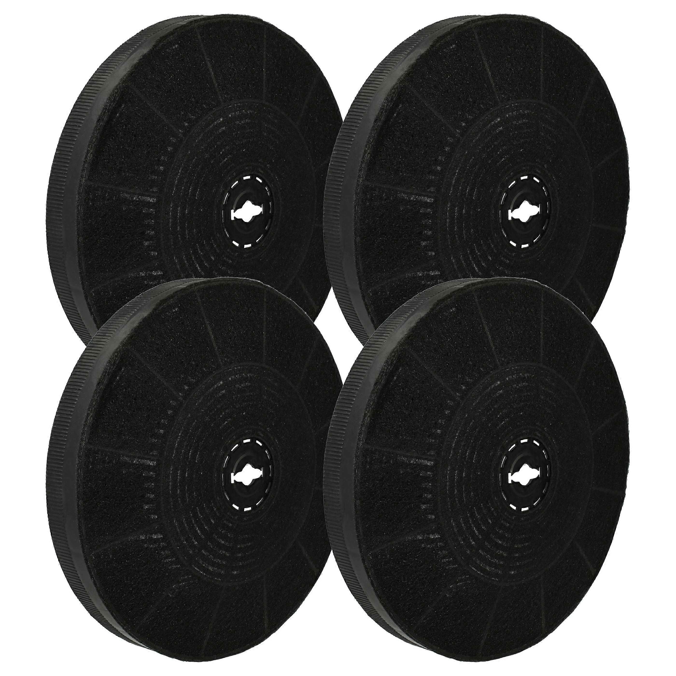 Filtru cu cărbune activ vhbw 4x compatibil cu hota A9885165 Tecnowind TW150 - 19 cm