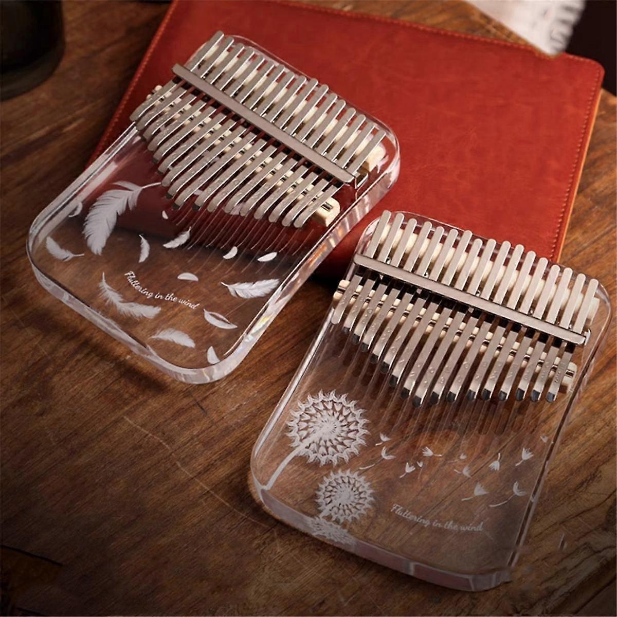 Kalimba 17 touches piano à pouce professionnel acrylique Kalimba piano à pouce clavier instrument de musique pissenlit