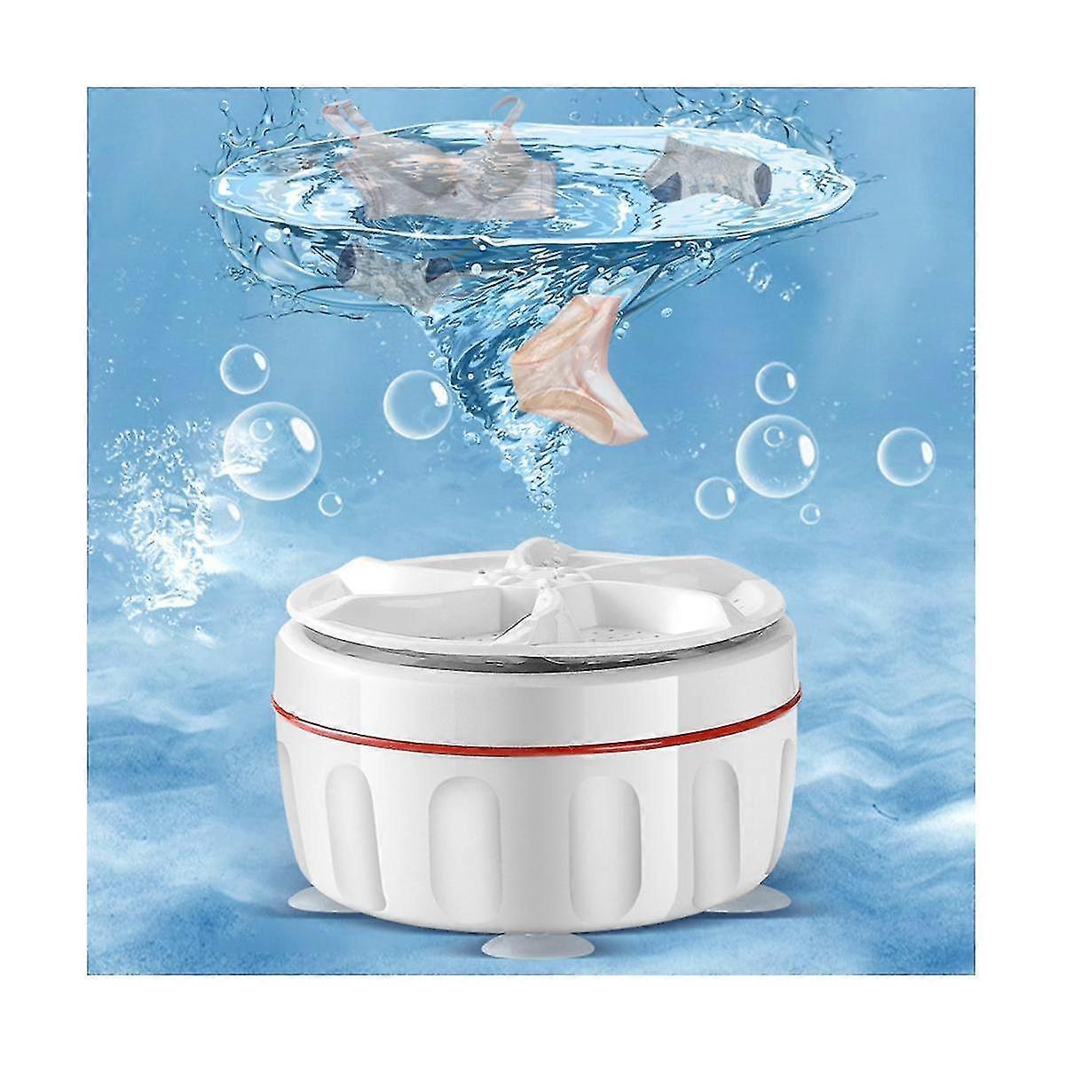 4PCS Mini Washing Machine USB Two-Way Rotating Turbine Portable Washing Machine for Sock Underwear