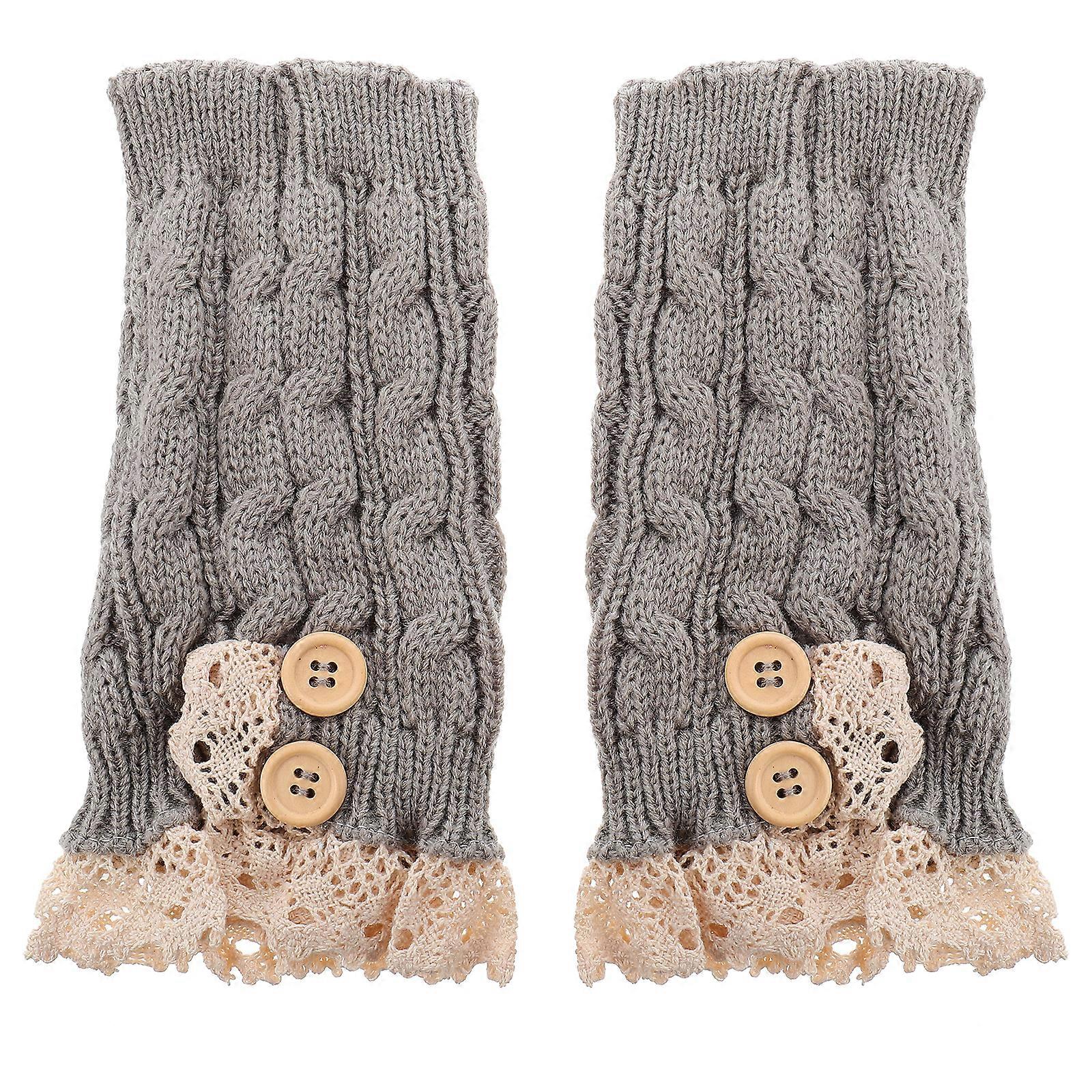 1 Pair Twisted Wool Short Sockss Knitted Boot Lace Socks for Winter Autumn