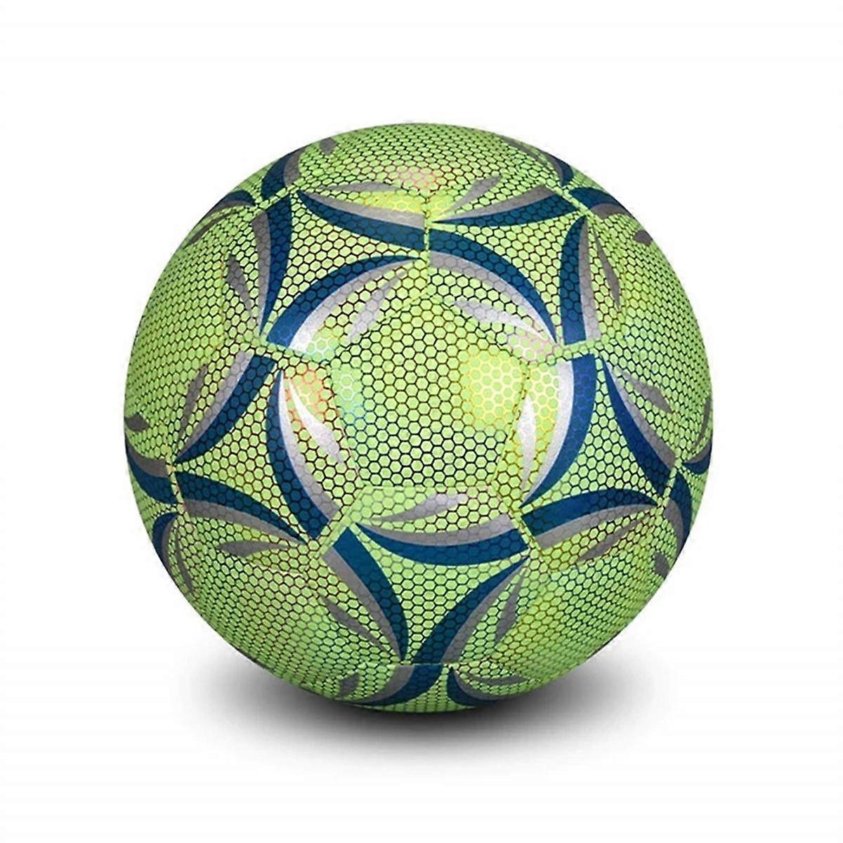 Luminous Size 4 Soccer Ball, Dazzling Glow in the Dark Training and Game Ball, Long-Lasting Brightn