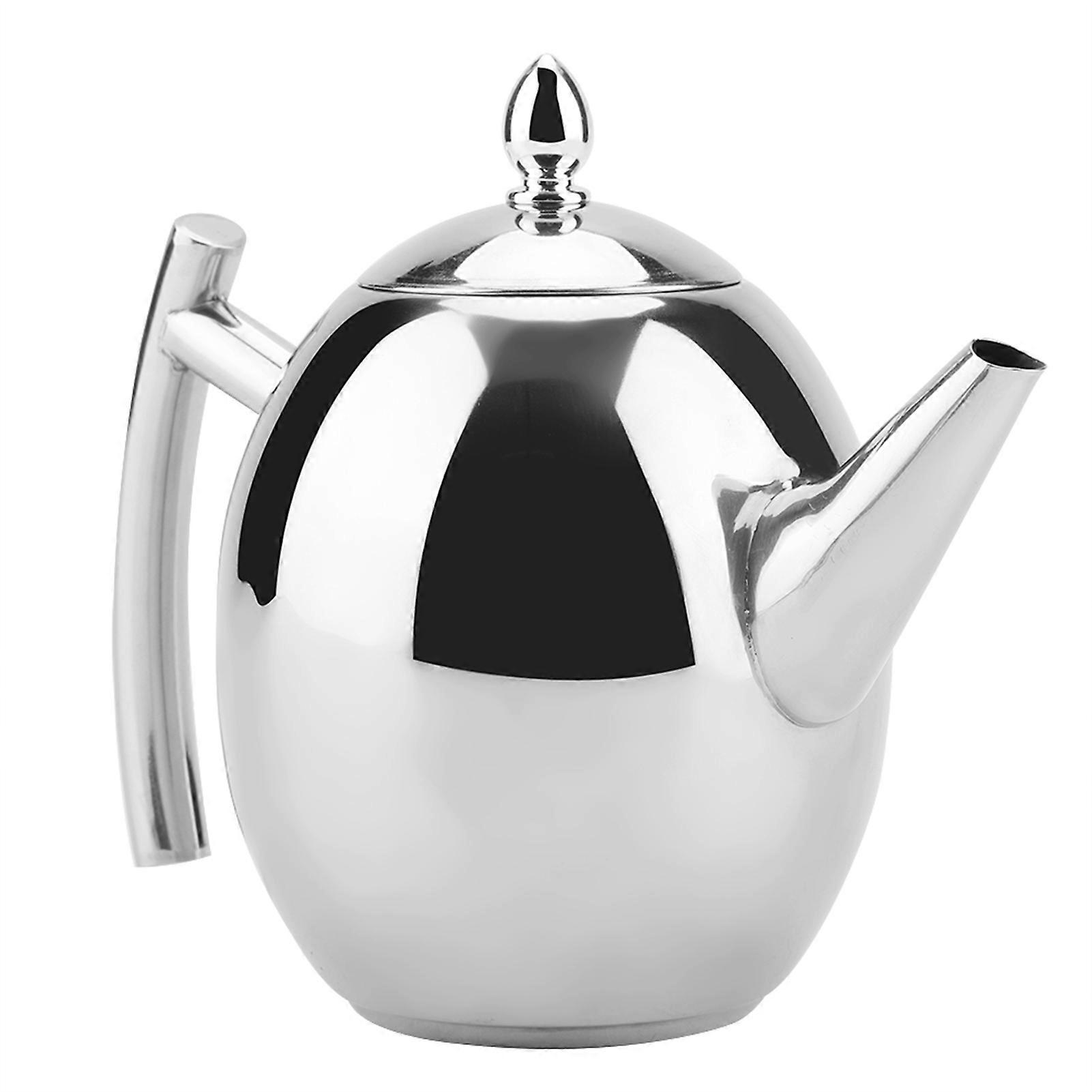 Stainless Steel Teapot Tea Coffee Water Kettle Container with Removable Mesh Filter (1500ml)