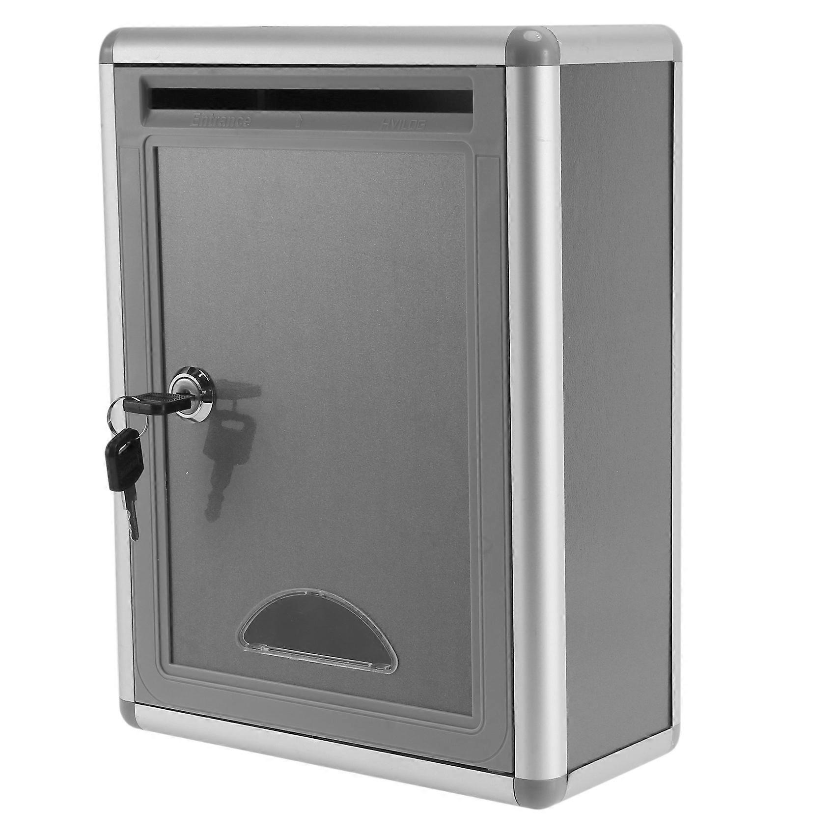 Vintage Aluminum Alloy Lockable Secure Mail Letter Post Box Mailbox Post Box for Home Garden Orname