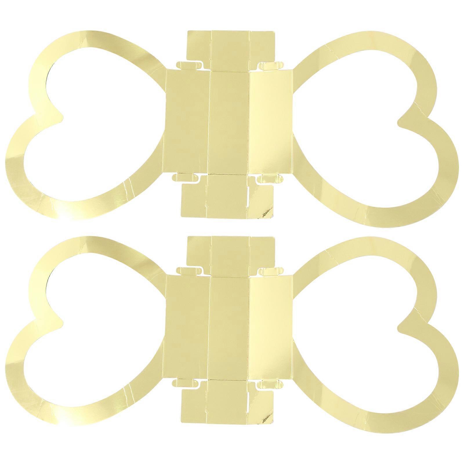 2Pcs Decorative Gift Boxes Wedding Flower Boxes Handbags Packing Boxes Golden