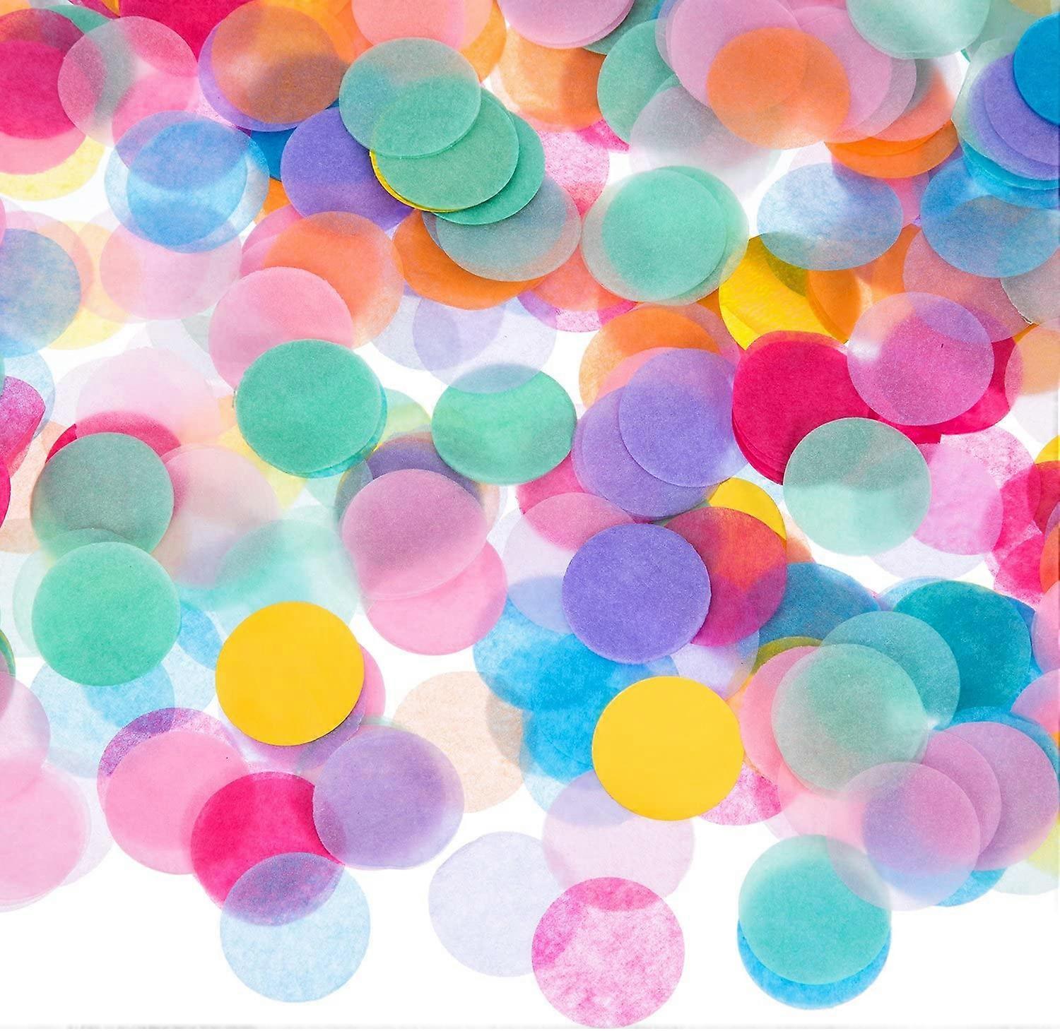 1 Inch Multicolored Round Tissue Confetti, 100g 1 pack