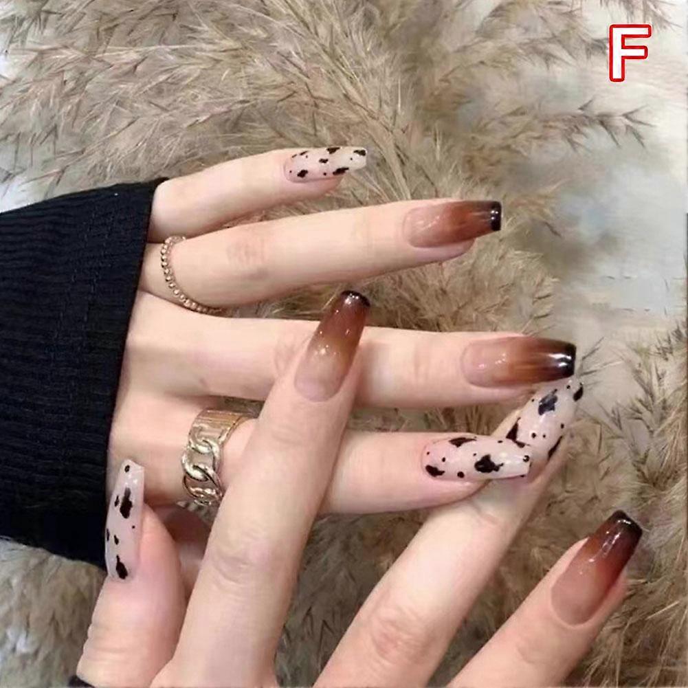 24Pcs Fake Nails Set Reusable Glossy Press On Nails Easy Apply Full Cover Artificial Nails For Wedding Party Daily Wear