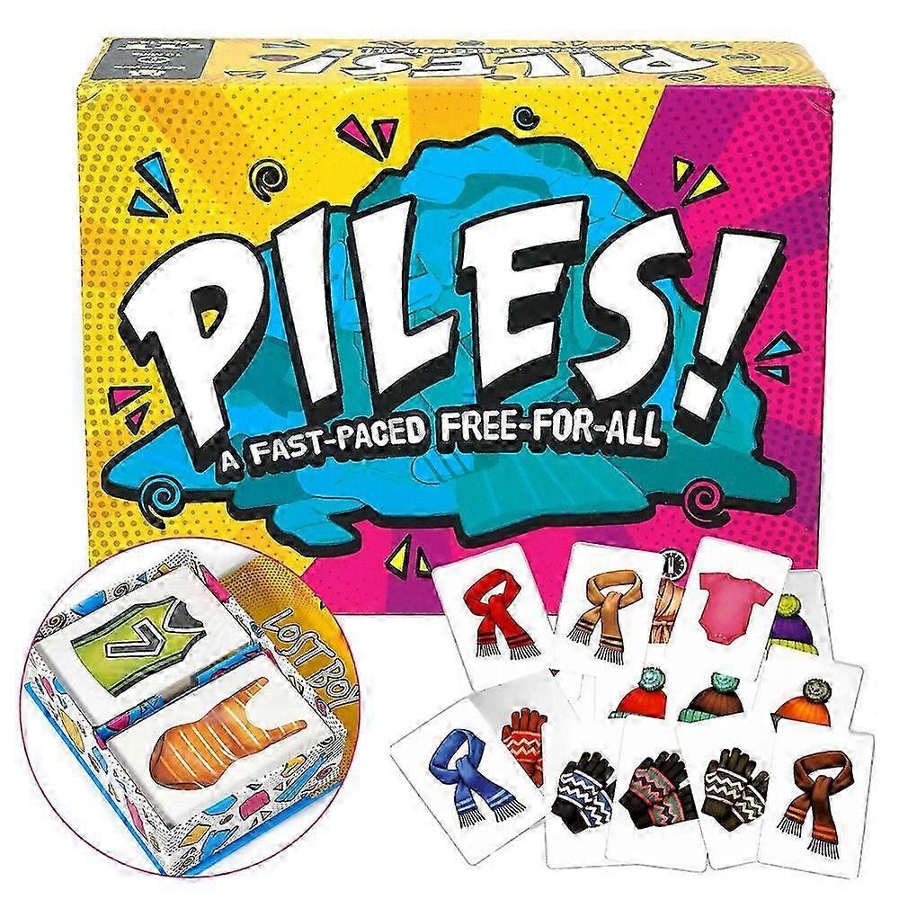 Piles Card Games, A Fast-paced Free-for-All Board Game, Family Game Night Party Memory Games, for Kids & Adults, 10 Mins