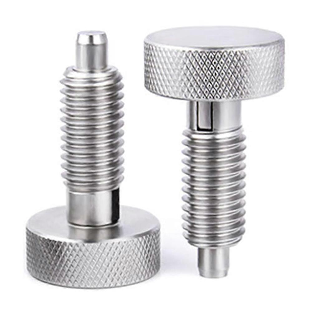 2Pcs M10 Stainless Steel Hand Retractable Spring Plungers with Knurled Handle - Quick Release Locki