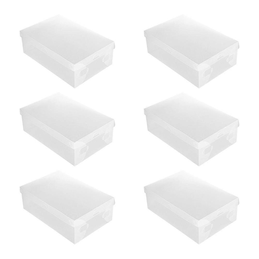 6 Pcs Stackable Shoe Storage Boxes Transparent Shoe Racks Transparent Shoe Container Plastic Sneaker Boxes