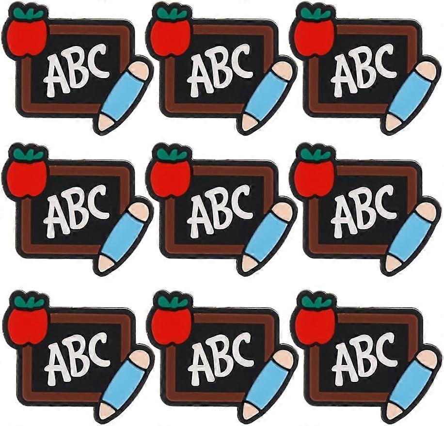 10Pcs Silicone Focal Beads Teacher Chalkboard Shaped Bead Bulk 26x30mm Large Double Sided Rubber Beads Cute