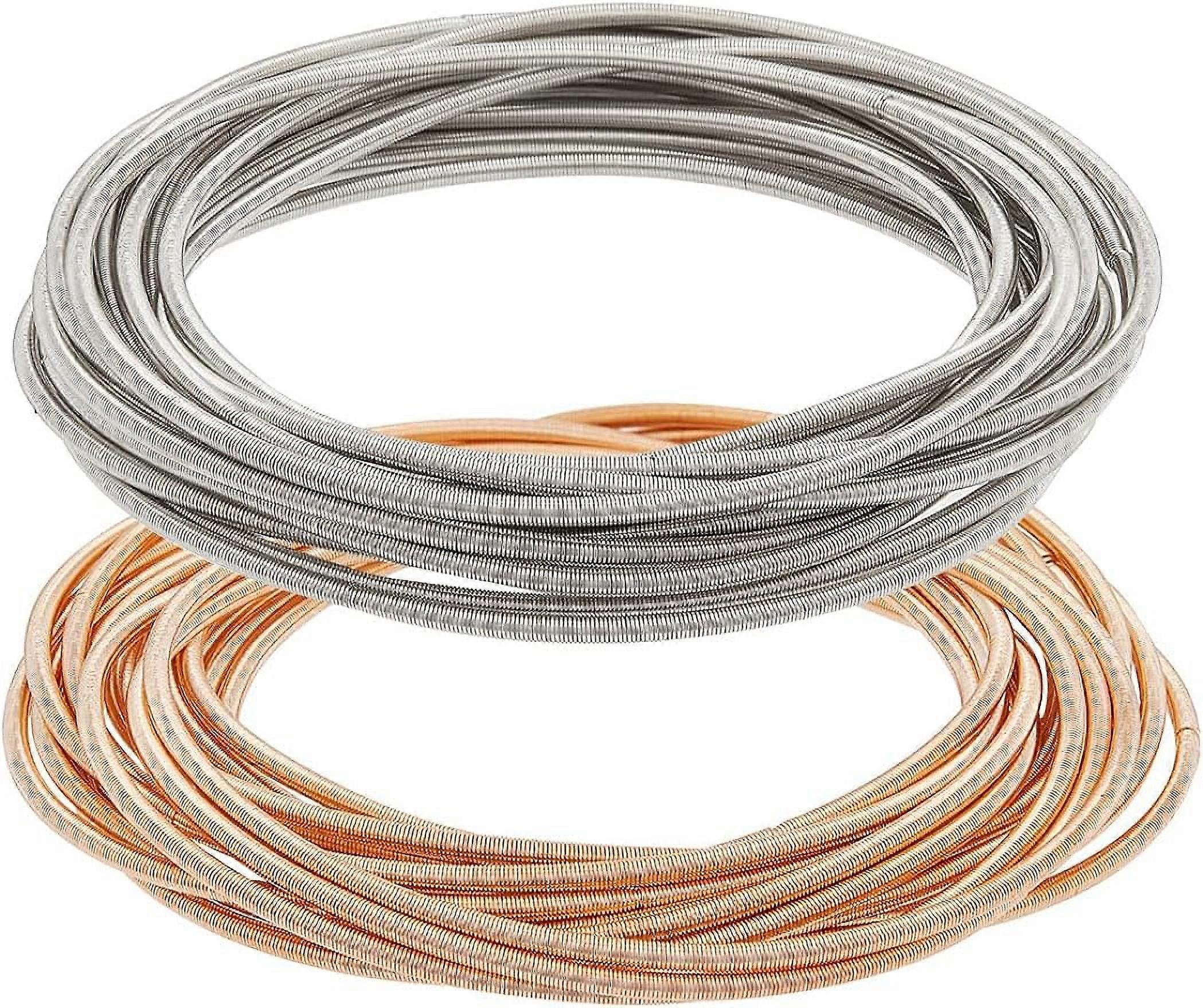 Guitar String Bracelets 2-1/4 inch Spring Bracelets Minimalist Bracelets Flexible Wire Layered Bracelet for Stackable Wearing
