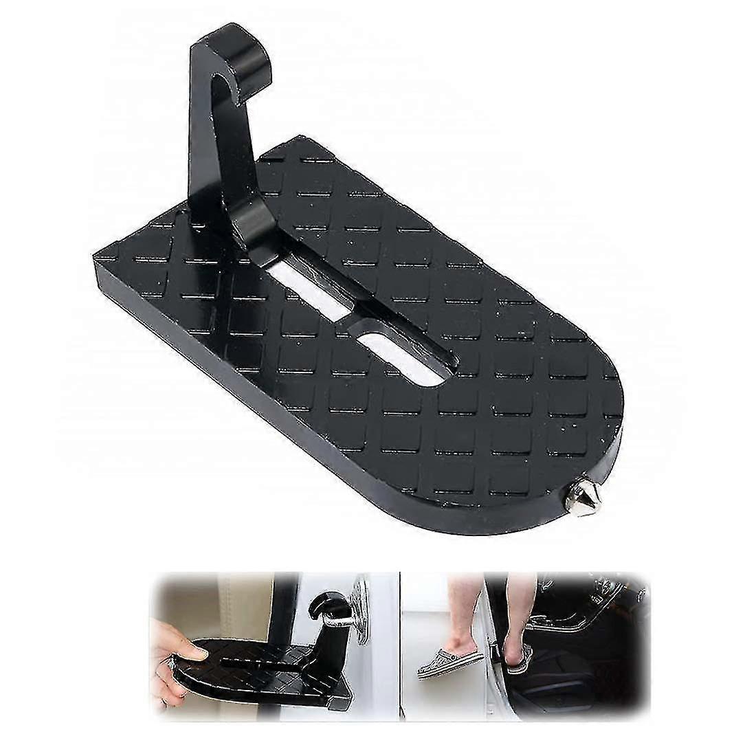 Car Doorstep Vehicle Folding Ladder U Shaped Hook Pedal Foot Pegs Multifunction Easy Access To Rooftop With Safety Hammer