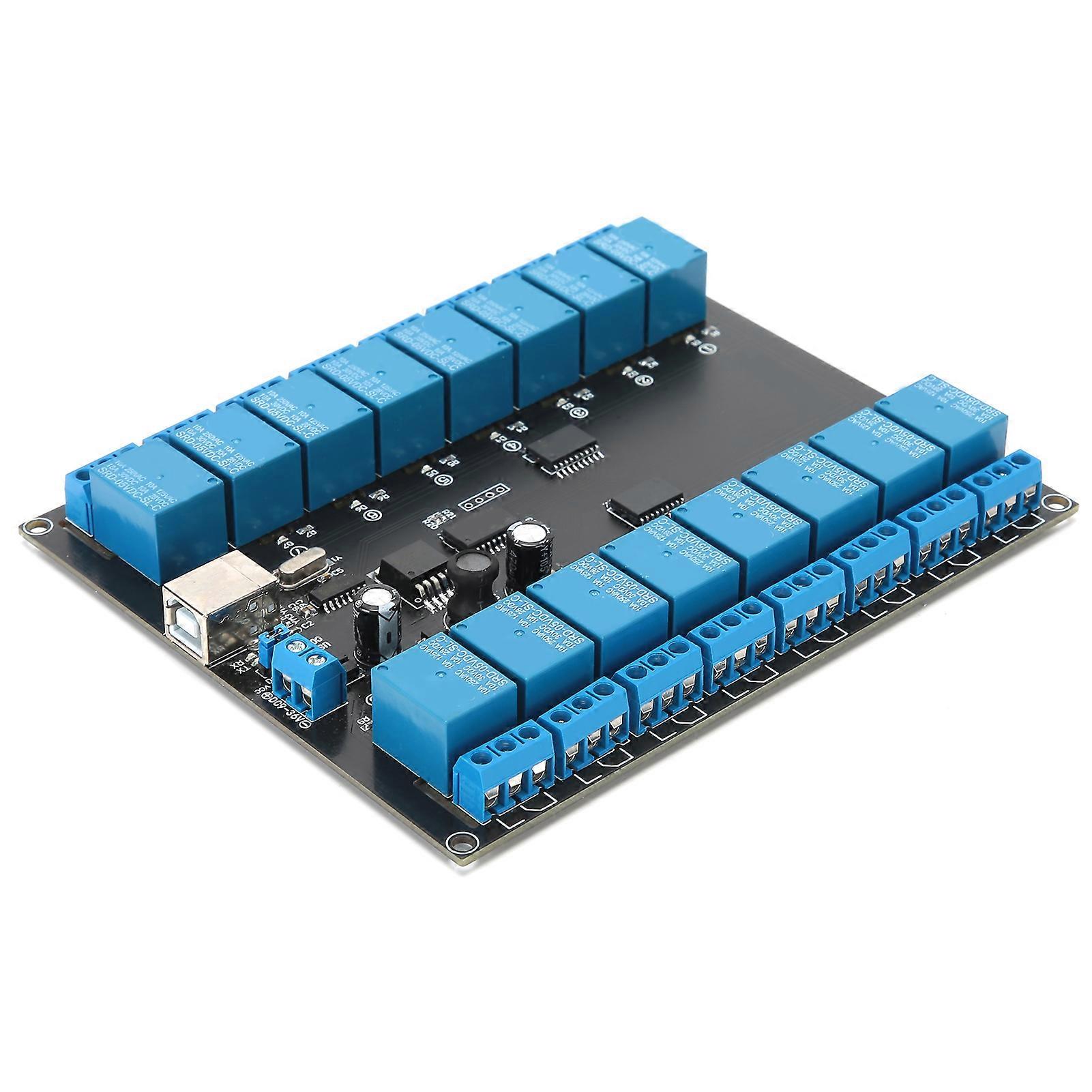 Relay Module 16 Channel 9 to 36V USB Controlled SPDT Switch Relay Module OptoIsolated Board NO.2818