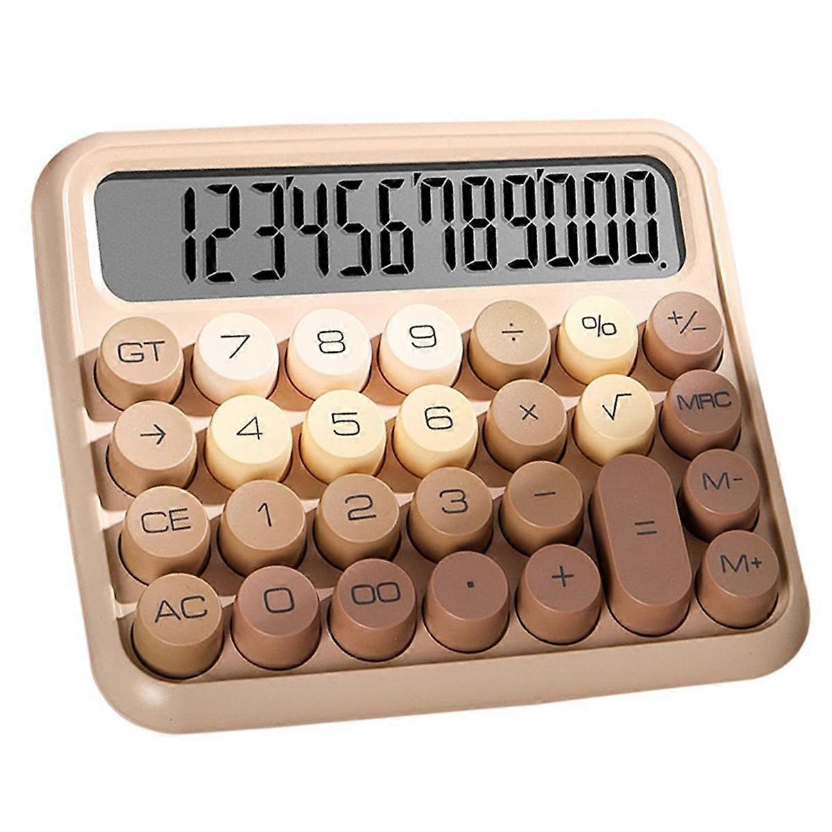 Desktop 12 Digit Cute Calculator, Mechanical Switch Design, Large LCD Display Big Button Calculator