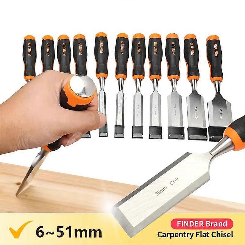 1pc Carpentry Flat Chisel TPR Plastic Fiber Handle DIY Woodwork Tools Woodworking Plane Carving Knife