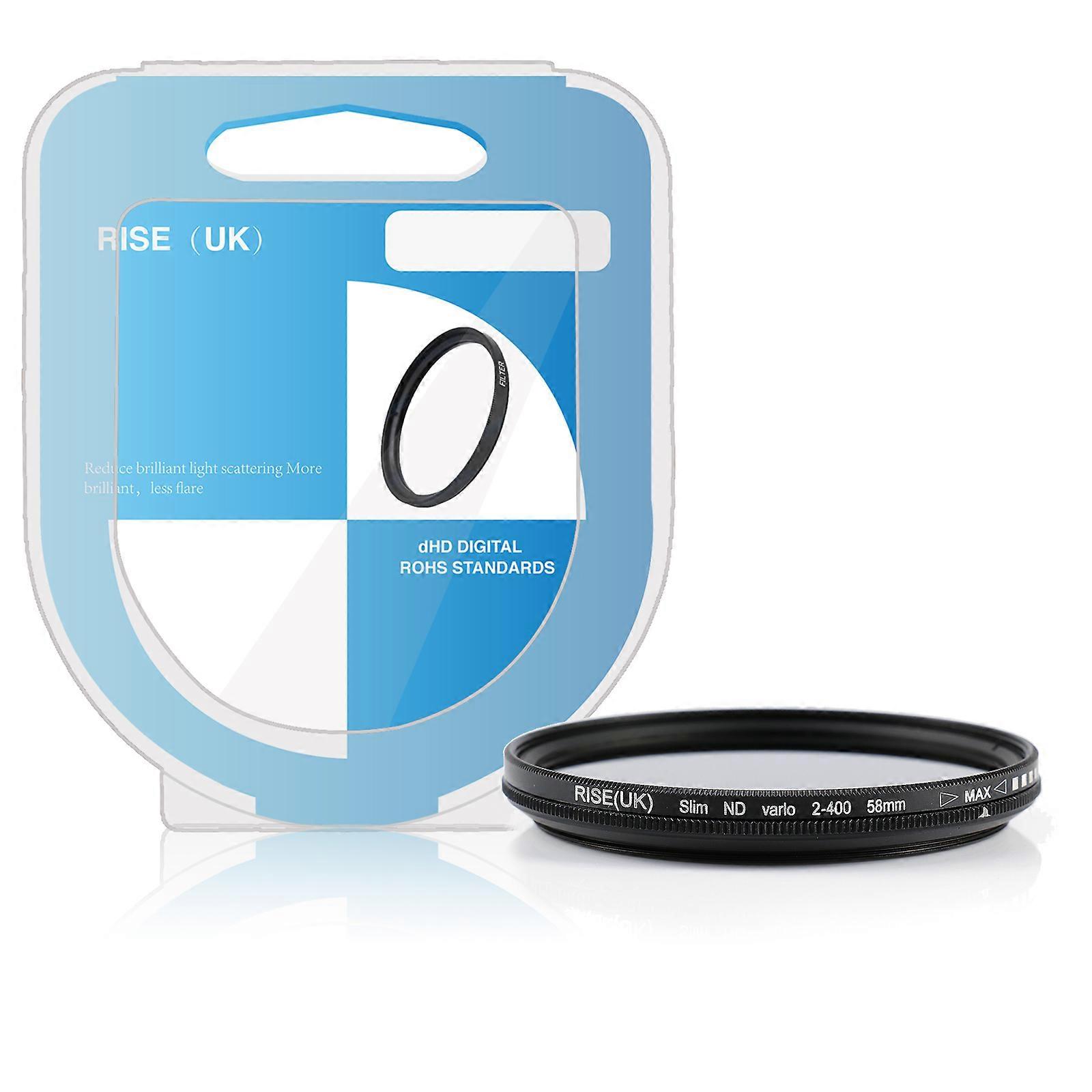 RISE(UK )58mm Slim Fader ND Filter Adjustable Variable Neutral Density ND2 to ND400 For Canon 650D 550D 450D 350D 300D 58MM