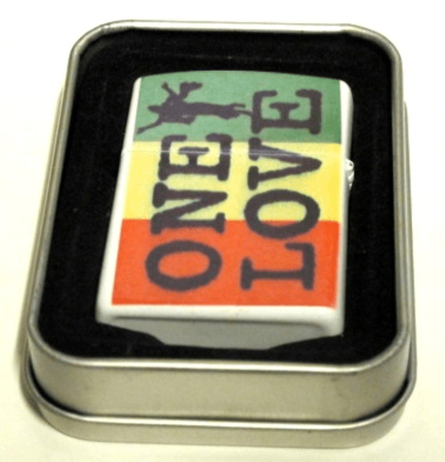 Petrol lighter - One love with rastafari 