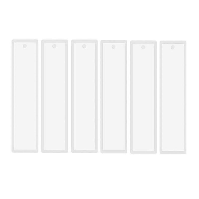 High Quality 6pcs 3.7 Inch Rectangle Silicone Bookmark Mold Craft Transparent