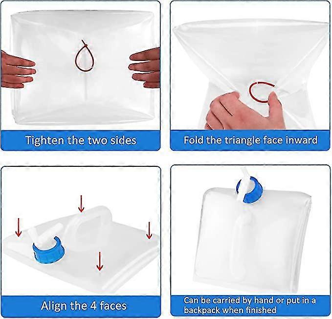 Collapsible Water Container With Spigot Large Capacity Foldable Water Canteen Lightweight Portable Water Carrier With Handle Square Water Bucket For1p
