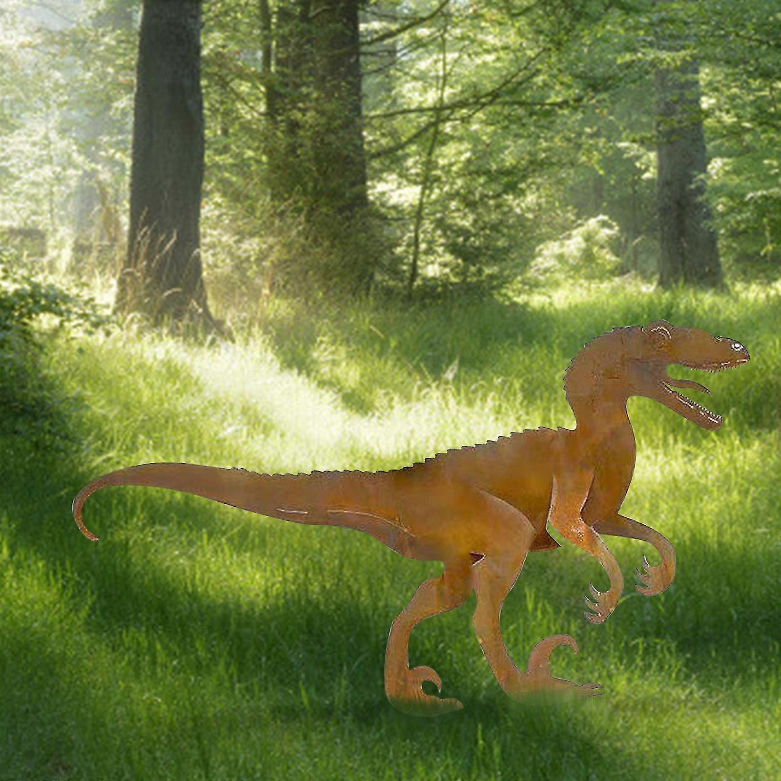 Dinosaur Metal Animal Garden Fence Pile Lawn Outdoor Courtyard Home Decoration