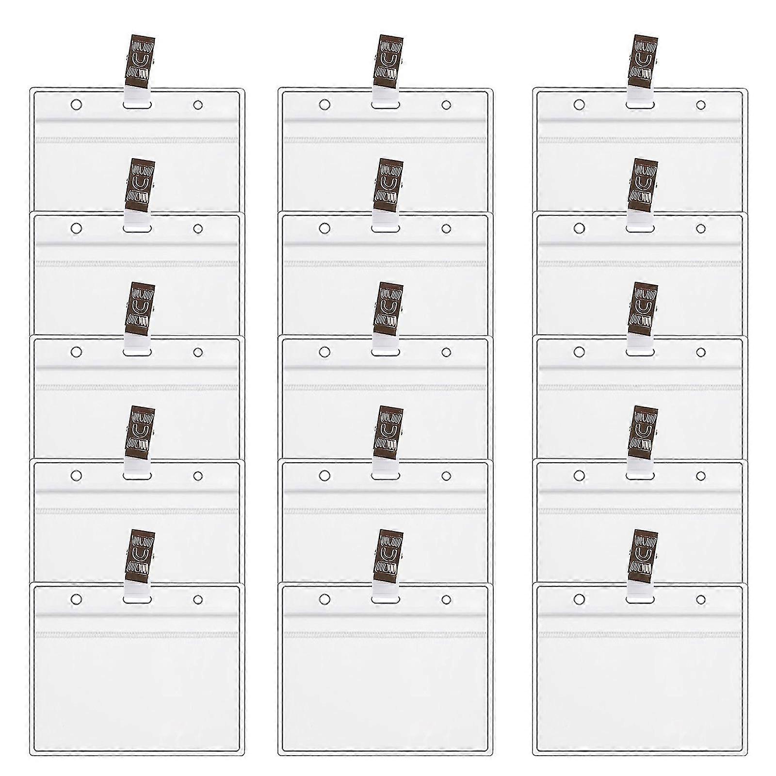 Card Protector Immunization Record Cards Holder Clear Plastic Sleeve With Clip