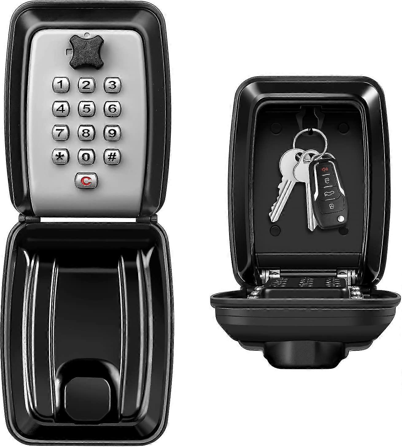Key Lock Box Wall Mount 12-digit Combination Lock Box Outdoor Spare Key Hider Waterproof Security Lockbox Large Capacity Key Storage Box For Realtors