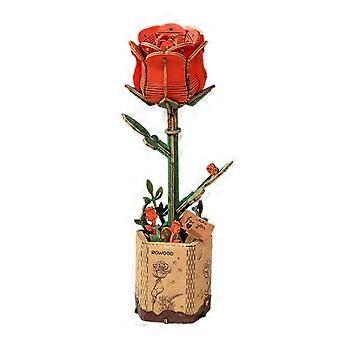 Wooden 3D Puzzle Flower DIY Handmade Potted Sunflower Rose Carnation Camellia Lilac Jigsaw Decoration Floral Plants Building Cra