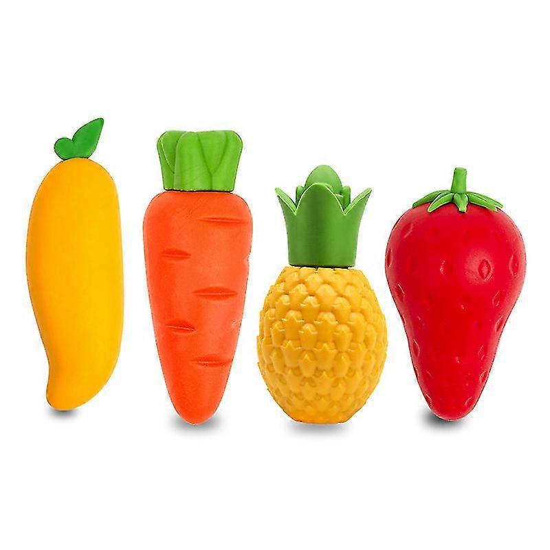 4 Pack Cute Fruit Erasers, Mango Pineapple Strawberry Carrot