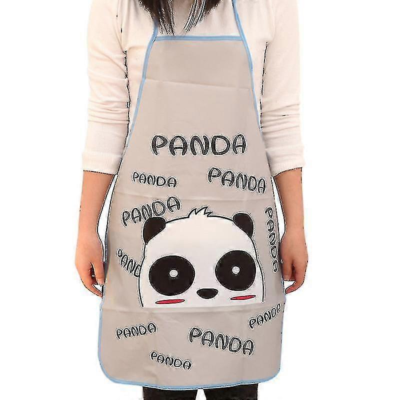 Panda Waterproof Apron Shoulder Strap Apron Grease-proof Loose Cooking Apron
