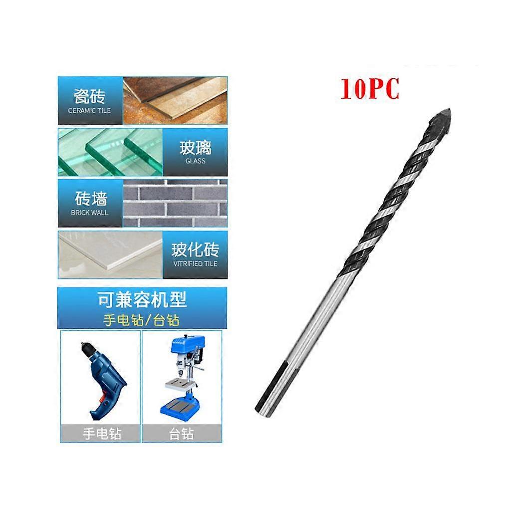 10 Pcs Multifunctional Alloy Spiral Drill Bits Set For Marble Ceramic Tile