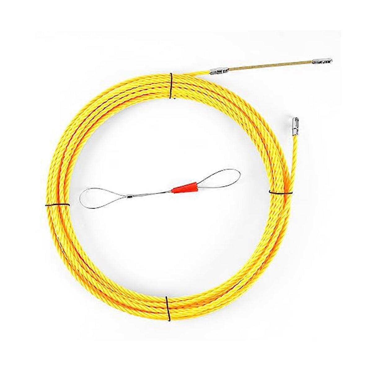 Fish Tape Puller Through Wall Line Threader OD 6mm Plus Fishing Line Fastener W/Steel Rope 50Ft (15