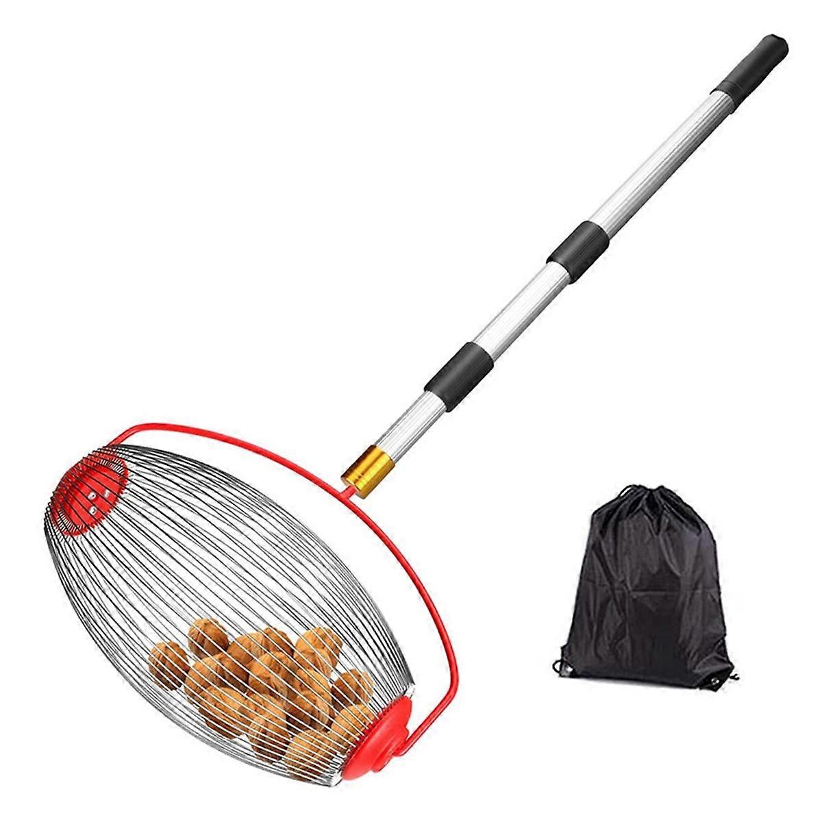 Nut Picker Garden Nut Stainless Steel Drum Suitable for , , Pine Cone, Walnut Waste Collection Big