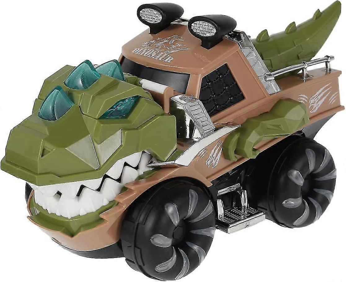Electric Transforming Dinosaur Car Toy | LED Lights, Music, Mist Spray – Battery Powered